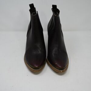 Not Rated 7.5 Western Ankle Boots Brown Burnished Stacked Heel